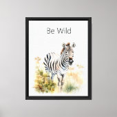 Wilde Zebra Canvas Afdruk (Voorkant)