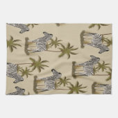 Wilde zebra & palmbomen theedoek (Horizontaal)