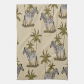 Wilde zebra & palmbomen theedoek (Verticaal)