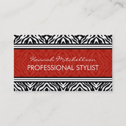 Wilde Zebra Professional Visitekaartjes (Voorkant)