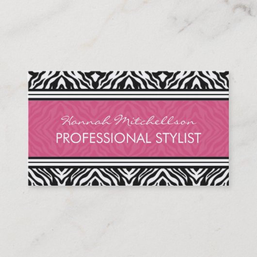 Wilde Zebra Professional Visitekaartjes (Voorkant)