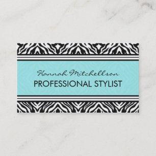 Wilde Zebra Professionele Visitekaartjes Blauwgroe