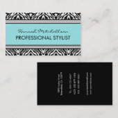 Wilde Zebra Professionele Visitekaartjes Blauwgroe (Voorkant / Achterkant)