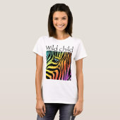 Wilde zebra regenboogdieren t-shirt (Voorkant volledig)