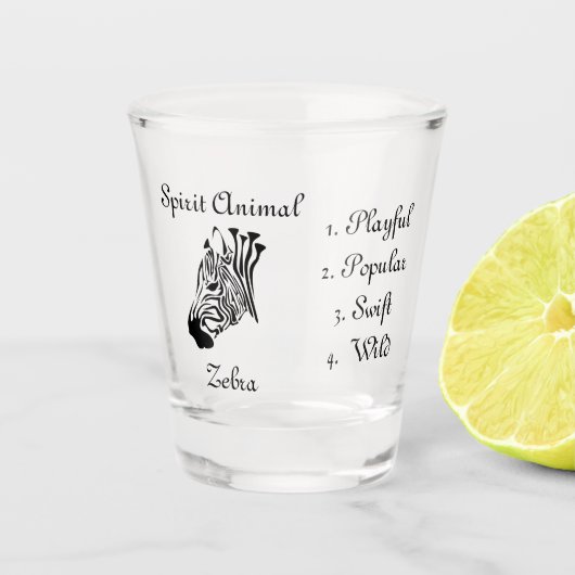 Wilde Zebra Spirit Animal Shot Glass Shot Glas (Voorkant)