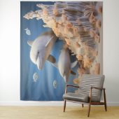 Wilde Zee Dolfijnen Muurkunst- Dolfijn Achtergrond Wandkleed (In situ)