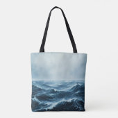Wilde zee golven tote bag (Achterkant)