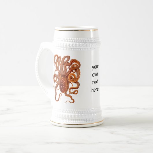  wilde zeeen - octopus - mok van bier (Voorkant links)