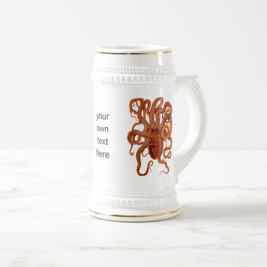  wilde zeeen - octopus - mok van bier (Voorkant rechts)