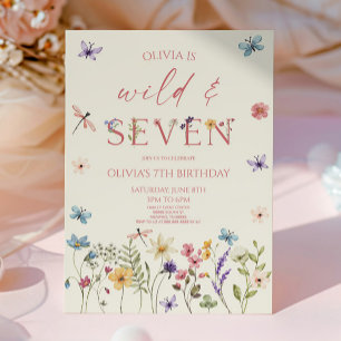 Wilde & Zeven Wilde Bloemen Bloem 7e Verjaardagsfe Kaart