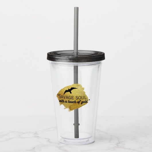 "Wilde ziel met een vleugje goud." Acryl Drinkbeker (Voorkant)
