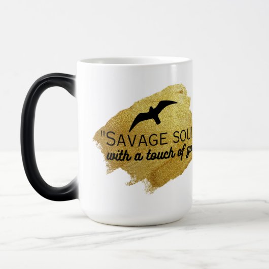 "Wilde ziel met een vleugje goud." Magische Mok (Links)