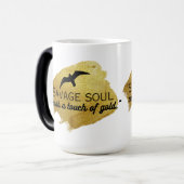 "Wilde ziel met een vleugje goud." Magische Mok (Voorkant links)