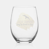 "Wilde ziel met een vleugje goud." Wijnglas Zonder Voet (Voorkant)