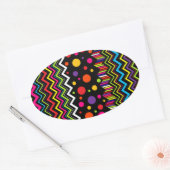 Wilde Zig-Zags Ovale Sticker (Envelop)