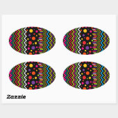 Wilde Zig-Zags Ovale Sticker (Vel)