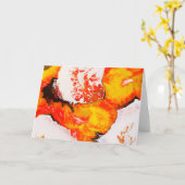 Wilde zilver en Oranje alcoholinkt Kaart (Gele Bloem)