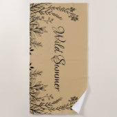 Wilde Zomer Wildflower Doodles Strandlaken (Voorkant)