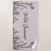 Wilde Zomer Wildflower Doodles Strandlaken (Voorkant)