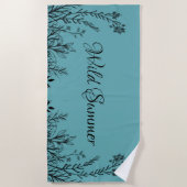 Wilde Zomer Wildflower Doodles Strandlaken (Voorkant)