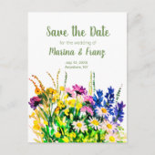 Wilde zomerbloemen, behalve de datum aankondigingskaart (Voorkant)