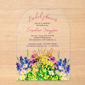Wilde zomerbloemen, bruidsuitnodiging acryl uitnodigingen (Voorkant)