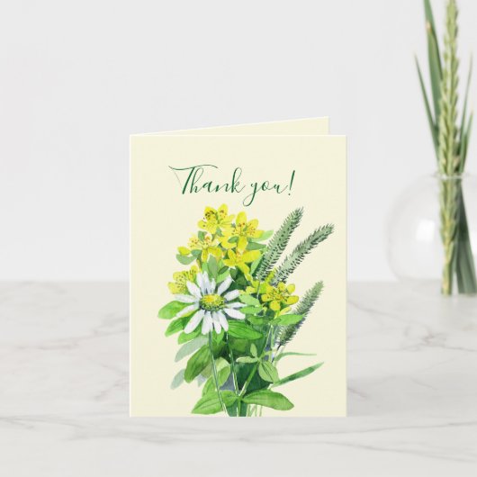 Wilde zomerbloemen dank je kaart (Voorkant)