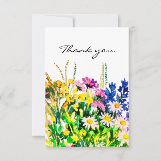 Wilde zomerbloemen dank je kaart (Voorkant)