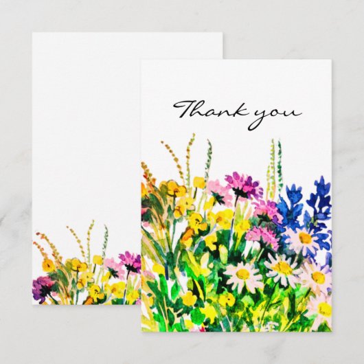Wilde zomerbloemen dank je kaart (Voorkant / Achterkant)