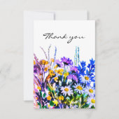 Wilde zomerbloemen dank je kaart (Voorkant)