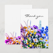 Wilde zomerbloemen dank je kaart (Voorkant / Achterkant)