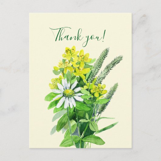 Wilde zomerbloemen dank je kaart (Voorkant)