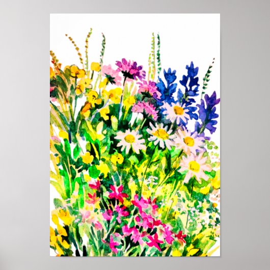 Wilde zomerbloemen in het veld poster (Voorkant)