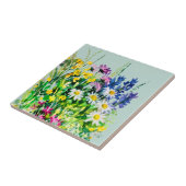 Wilde zomerbloemen keramische tegels tegeltje (Zijkant)