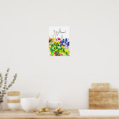 Wilde zomerbloemen op het poster (Keuken)