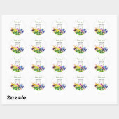 Wilde zomerbloemen ronde sticker (Vel)
