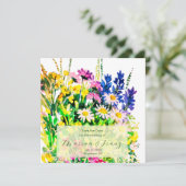 Wilde zomerbloemen sparen de datum aankondiging (Staand voorkant)