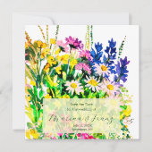Wilde zomerbloemen sparen de datum aankondiging (Voorkant)
