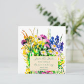 Wilde zomerbloemen sparen de datum aankondiging (Staand voorkant)