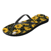 Wilde zonnebloemen en goudkam vogels / geel en gr teenslippers (Schuin)
