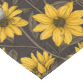 Wilde zonnebloemen en goudkam vogels / geel tafelkleed (Gekanteld)