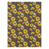 Wilde zonnebloemen en goudkam vogels / geel tafelkleed (Voorkant)