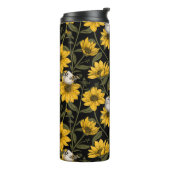 Wilde zonnebloemen en goudkam vogels / geel thermosbeker (Gedraaid links)