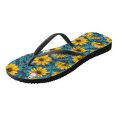 Wilde zonnebloemen en goudkuifvogels/geel teenslippers (Schuin)