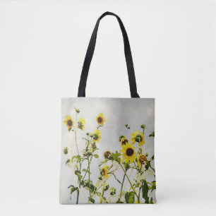 Wilde Zonnebloemen Gele Bloem Bloemen Art Canvas t Tote Bag
