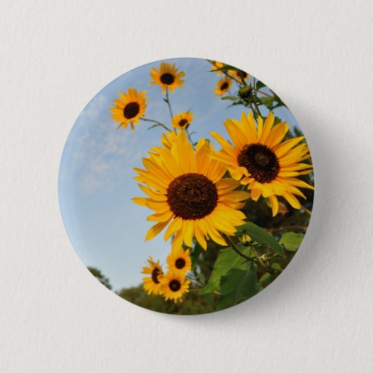 Wilde zonnebloemen ronde button 5,7 cm (Voorkant)