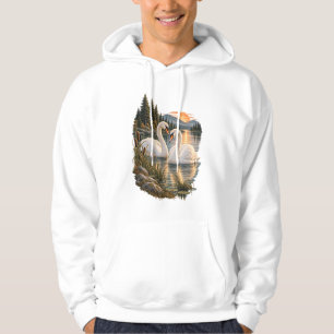 Wilde Zonsondergang Meer van de Berg van de Zwanen Hoodie