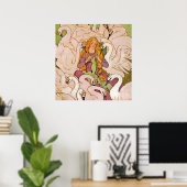 "Wilde zwanen" Fairy Art van Elenore Abbott Poster (Thuiskantoor)