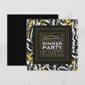 Wilde! Zwart Wit Goud ontwerp Diner Party Kaart (Voorkant / Achterkant)