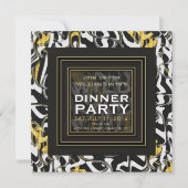Wilde! Zwart Wit Goud ontwerp Diner Party Kaart (Voorkant)